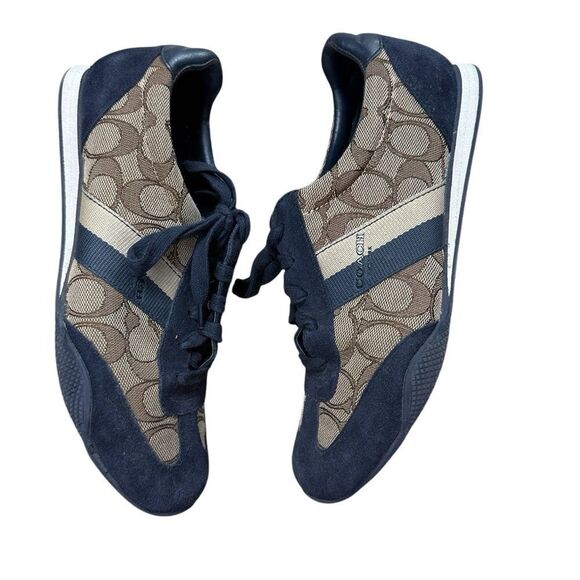 Coach Navy and Brown Sneakers - Picture 1 of 5